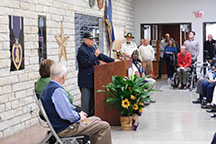Jim Sharp speaks during dedication.