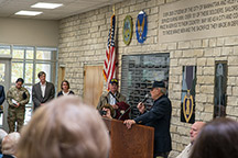 Jim Sharp speaks during dedication.