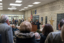 Jim Sharp speaks during dedication.