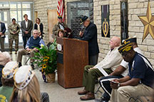 Jim Sharp speaks during dedication.