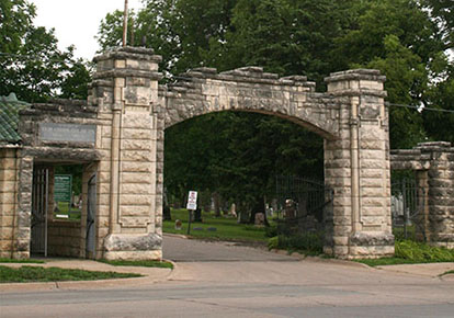 Sunset Cemetary Memorial Gate.